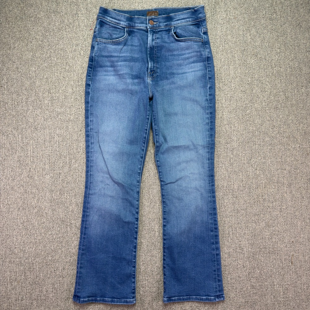 MOTHER The Hustle Ankle Read Between The Lines Blue High Rise Jeans Size 27